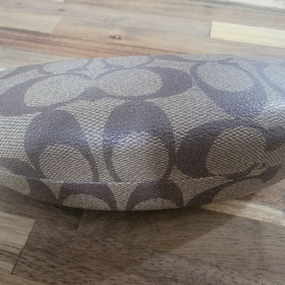 Coach Monogram Accent Pillow in Taupe and Dark Brown